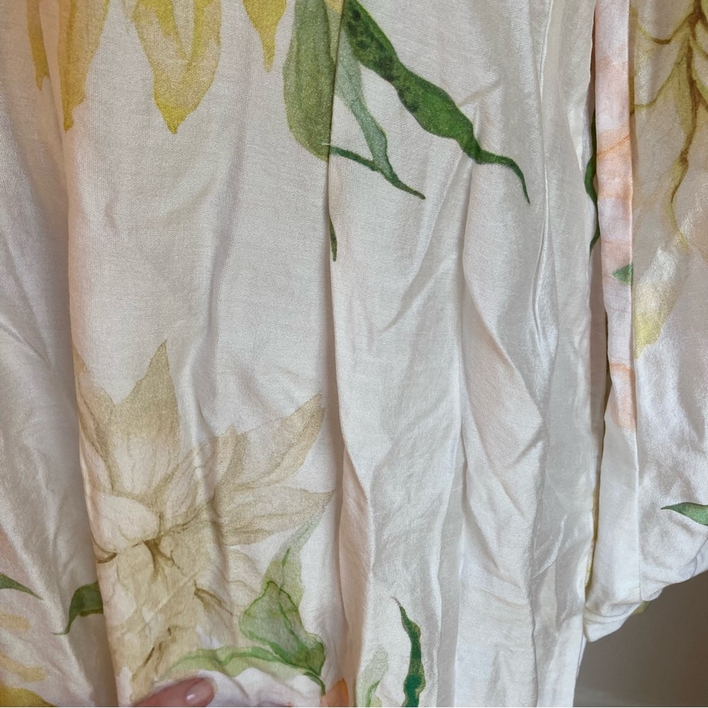 H&M White Orange Yellow Floral Print Midi Maxi Dress - Picture 14 of 16
